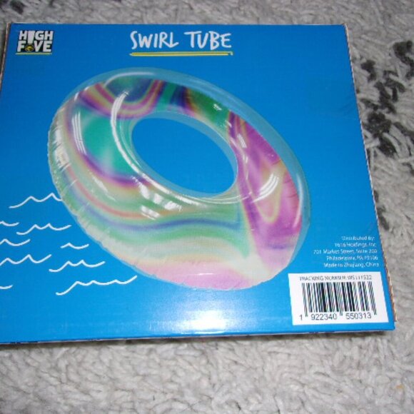 High Five Printed Inner Tube Swirl  Pool Float 40in New - Picture 2 of 3